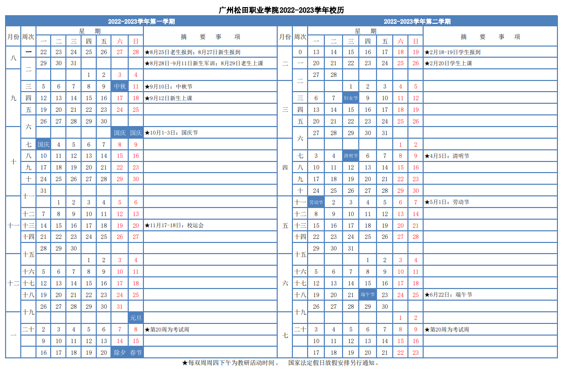 2023广州松田职业学院几号开始放寒假