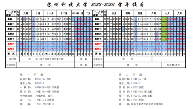 最新2023苏州科技大学寒假放假时间安排